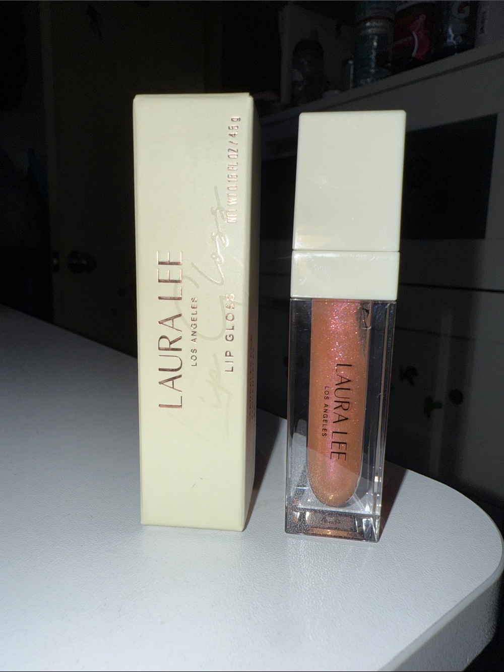 Laura Lee Los Angeles Shimmering Peach Pink Lip Gloss